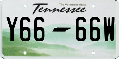 TN license plate Y6666W