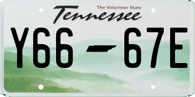 TN license plate Y6667E
