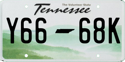 TN license plate Y6668K