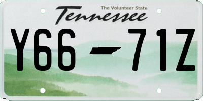 TN license plate Y6671Z