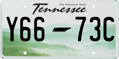 TN license plate Y6673C