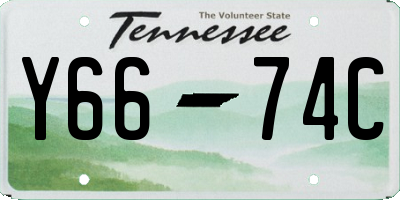 TN license plate Y6674C