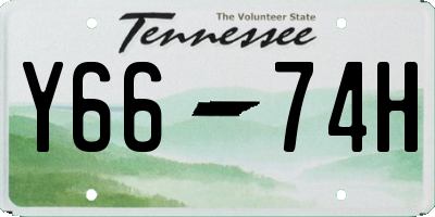 TN license plate Y6674H