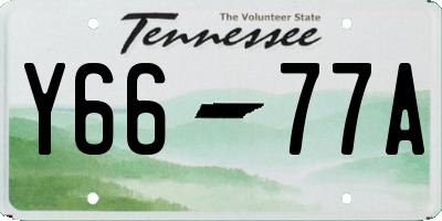 TN license plate Y6677A