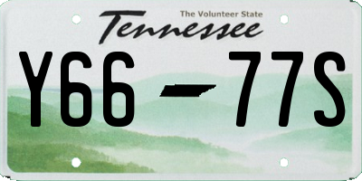 TN license plate Y6677S
