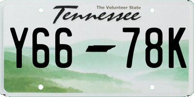 TN license plate Y6678K