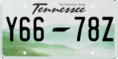 TN license plate Y6678Z
