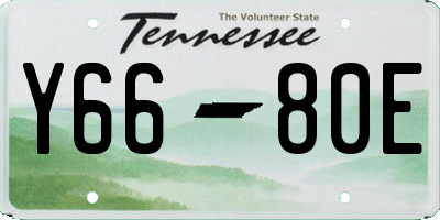 TN license plate Y6680E