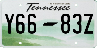 TN license plate Y6683Z