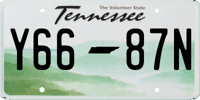 TN license plate Y6687N