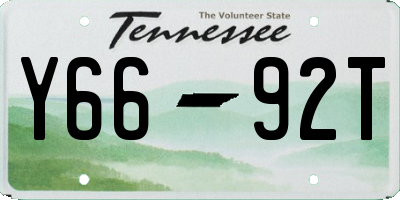 TN license plate Y6692T
