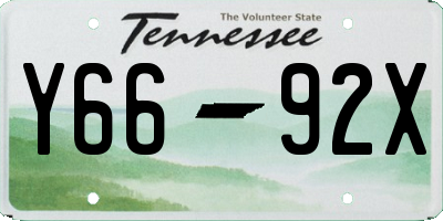 TN license plate Y6692X