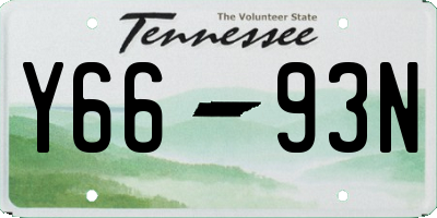 TN license plate Y6693N