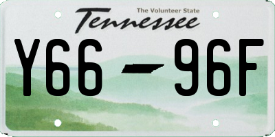 TN license plate Y6696F