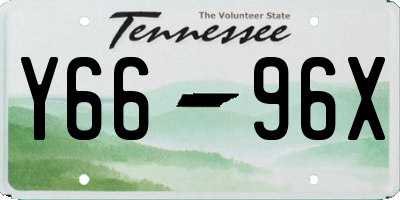TN license plate Y6696X
