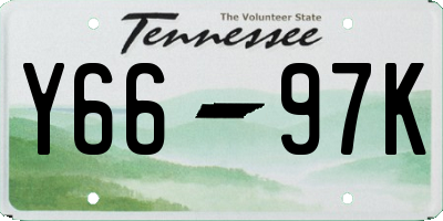 TN license plate Y6697K