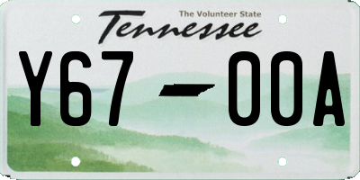 TN license plate Y6700A