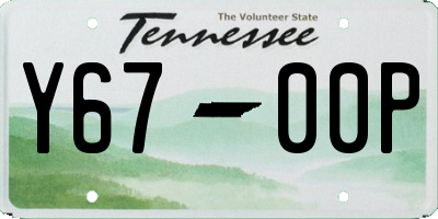TN license plate Y6700P