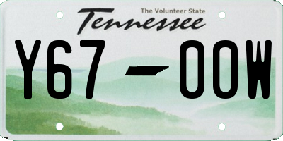 TN license plate Y6700W