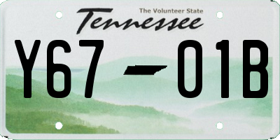 TN license plate Y6701B