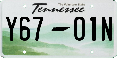 TN license plate Y6701N