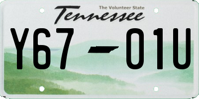 TN license plate Y6701U