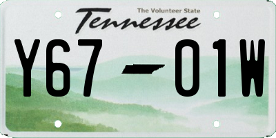 TN license plate Y6701W