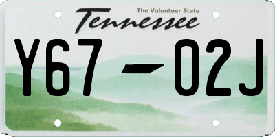 TN license plate Y6702J