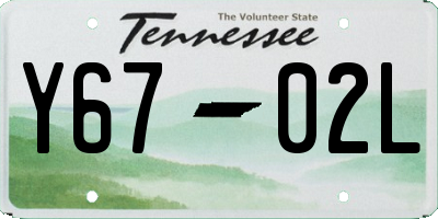 TN license plate Y6702L