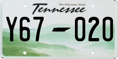 TN license plate Y6702O