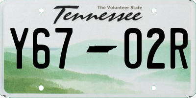 TN license plate Y6702R