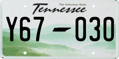 TN license plate Y6703O