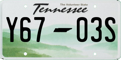 TN license plate Y6703S