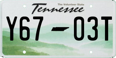 TN license plate Y6703T