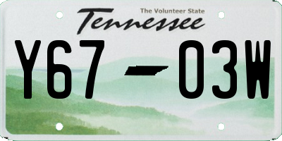 TN license plate Y6703W