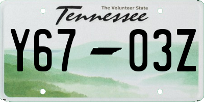 TN license plate Y6703Z