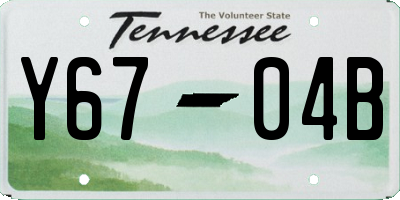 TN license plate Y6704B
