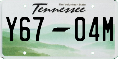TN license plate Y6704M