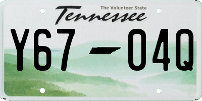 TN license plate Y6704Q