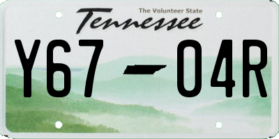 TN license plate Y6704R