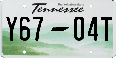 TN license plate Y6704T