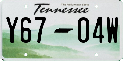 TN license plate Y6704W