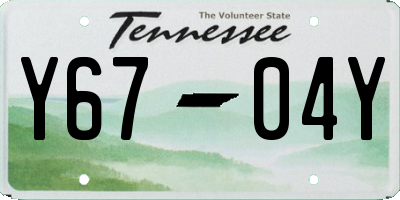 TN license plate Y6704Y