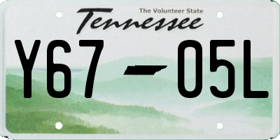 TN license plate Y6705L