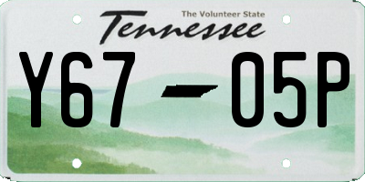 TN license plate Y6705P