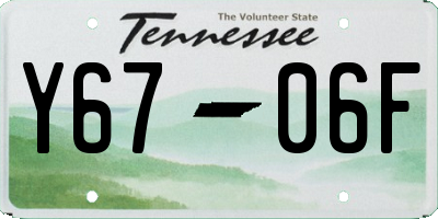 TN license plate Y6706F