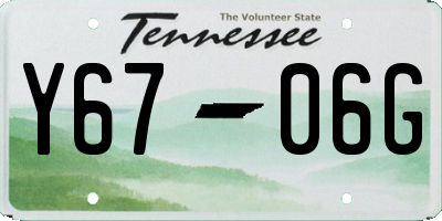 TN license plate Y6706G