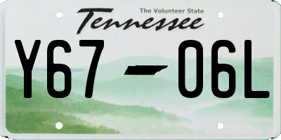 TN license plate Y6706L