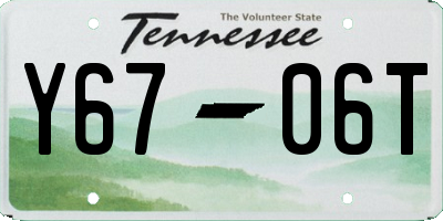 TN license plate Y6706T