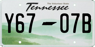 TN license plate Y6707B